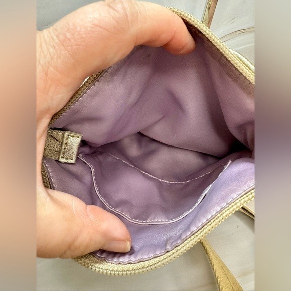 Vintage Coach Y2K Signature Canvas Crossbody Bag Monogram Print Cream‎ & Gold - Picture 6 of 7